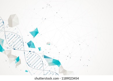 Science template, wallpaper or banner with a DNA molecules. Vector illustration.