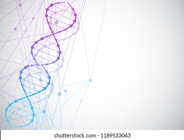 Science template, wallpaper or banner with a DNA molecules.