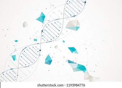 Science template, wallpaper or banner with a DNA molecules. Vector illustration.