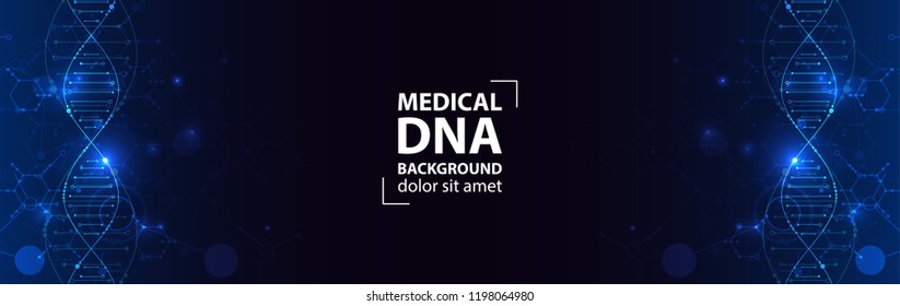 Science template, wallpaper or banner with a DNA molecules. Vector illustration.