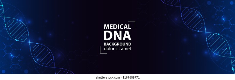 Science template, wallpaper or banner with a DNA molecules. Vector illustration.