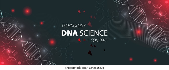 Science template, wallpaper or banner with a DNA molecules. Vector illustration.