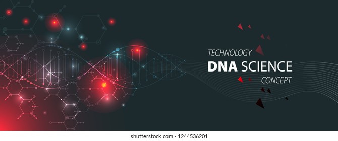 Science template, wallpaper or banner with a DNA molecules. Vector illustration.