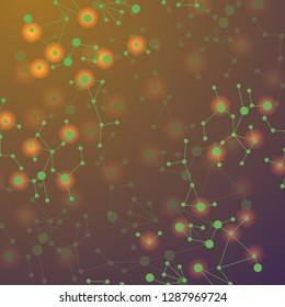 Science template, wallpaper or banner with a DNA molecules. Vector illustration.