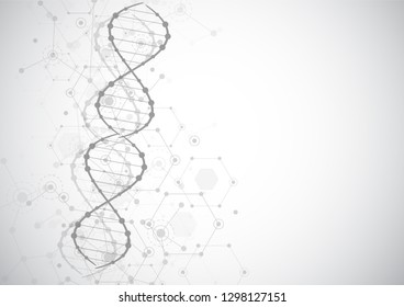 Dna Molecules Hitec Interface Background Abstract Stock Vector (Royalty ...