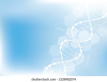 Science template, wallpaper or banner with a DNA molecules.