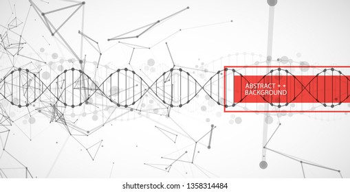 Science template, wallpaper or banner with a DNA molecules. Vector illustration