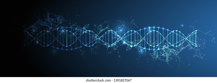 Science template, wallpaper or banner with a DNA molecules. Vector illustration