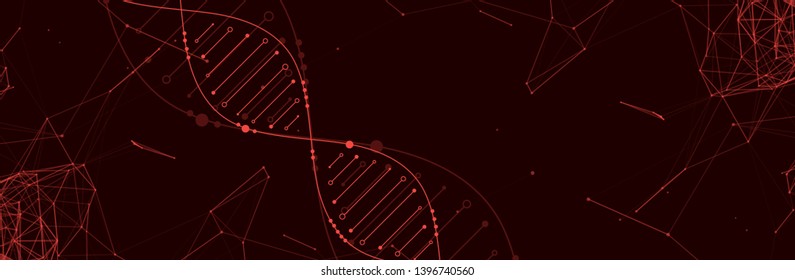 Science template, wallpaper or banner with a DNA molecules. Vector illustration