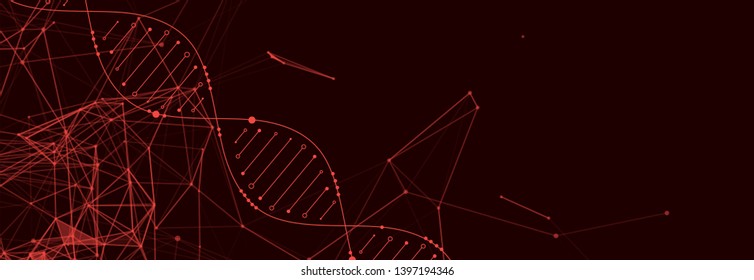 Science template, wallpaper or banner with a DNA molecules. Vector illustration