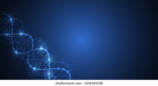 Science template, wallpaper or banner with a DNA molecules.