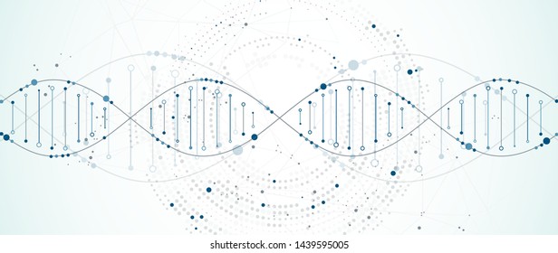 Science template, wallpaper or banner with a DNA molecules. Vector illustration.