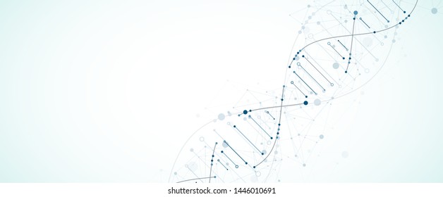 Science template, wallpaper or banner with a DNA molecules. Vector illustration