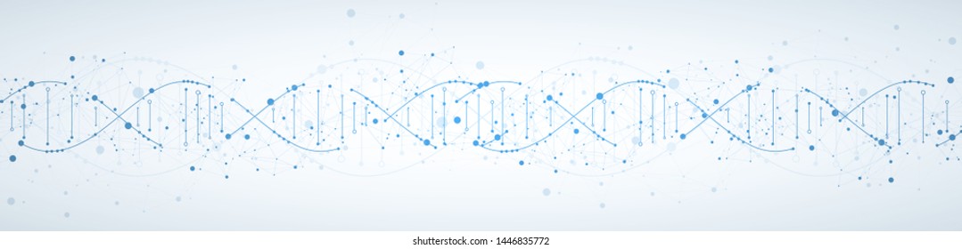 Science template, wallpaper or banner with a DNA molecules. Vector illustration