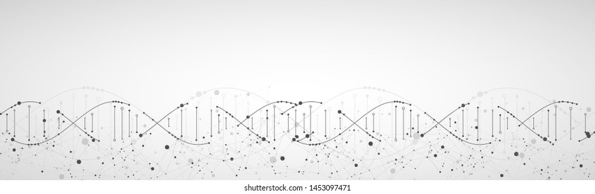 Science template, wallpaper or banner with a DNA molecules. Vector illustration