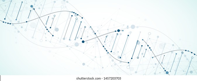 Science template, wallpaper or banner with a DNA molecules. Vector illustration