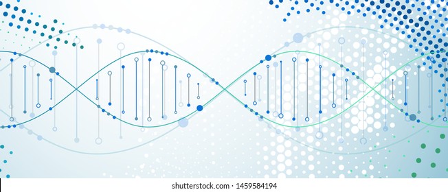 Science template, wallpaper or banner with a DNA molecules. Vector illustration.