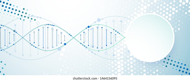 Science template, wallpaper or banner with a DNA molecules. Vector illustration.