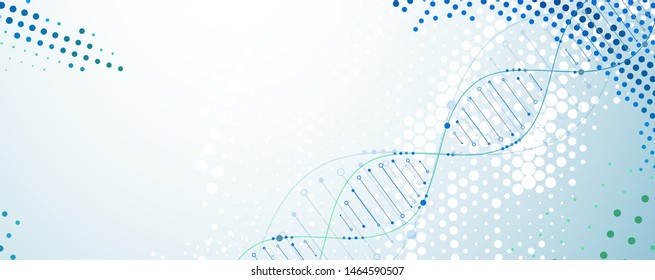 Science Template Wallpaper Banner Dna Molecules Stock Vector (Royalty ...