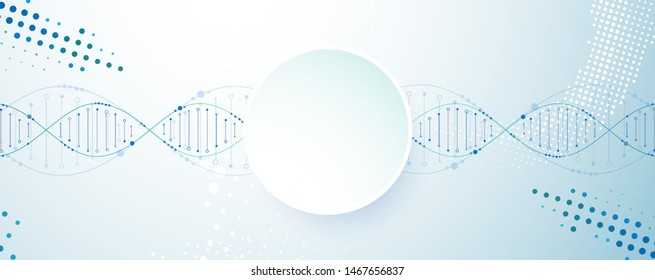 Science template, wallpaper or banner with a DNA molecules. Vector illustration.