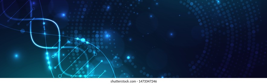 Science template, wallpaper or banner with a DNA molecules. Vector illustration.