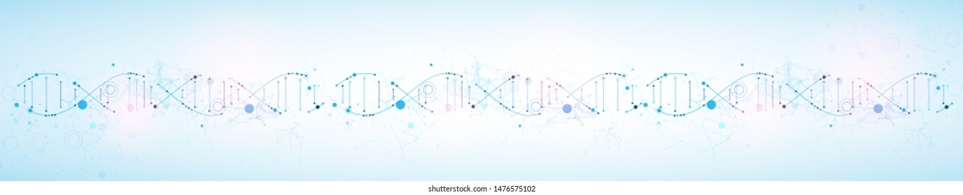 Science template, wallpaper or banner with a DNA molecules. Vector illustration