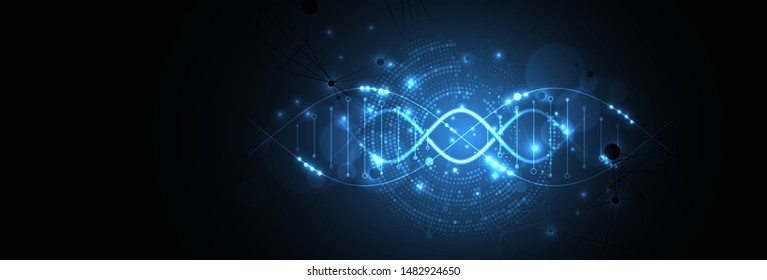 Science template, wallpaper or banner with a DNA molecules. Vector illustration.