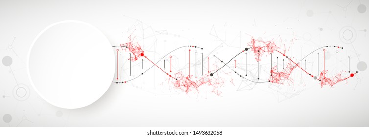 Science template, wallpaper or banner with a DNA molecules. Vector illustration