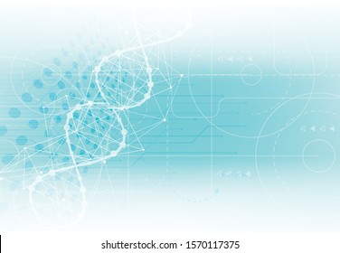 Science template, wallpaper or banner with a DNA molecules.