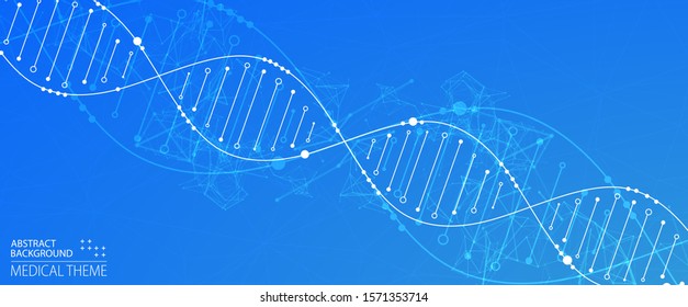 Science template, wallpaper or banner with a DNA molecules. Vector illustration.