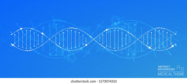 Science template, wallpaper or banner with a DNA molecules. Vector illustration.