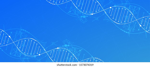 Science template, wallpaper or banner with a DNA molecules. Vector illustration.