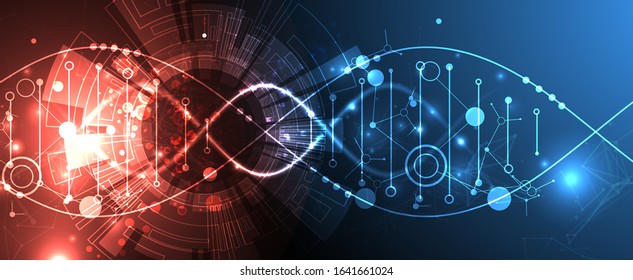 Science template, wallpaper or banner with a DNA molecules.