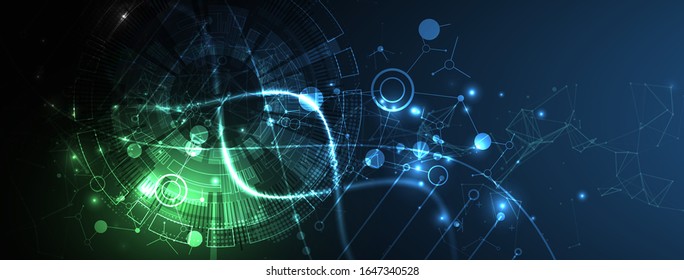 Wissenschaftsvorlage, Bildschirmhintergrund oder Banner mit DNA-Molekülen.