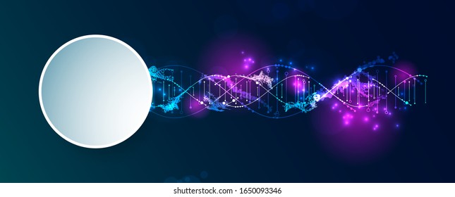 Science template, wallpaper or banner with a DNA virus molecules.  Vector illustration.