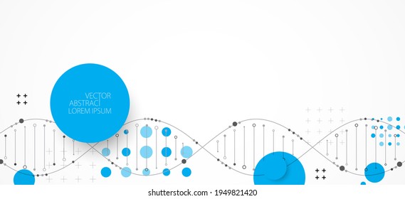 Science template, wallpaper or banner with a DNA molecules. Vector illustration