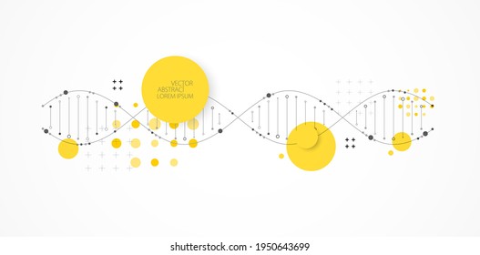 Science template, wallpaper or banner with a DNA molecules. Vector illustration