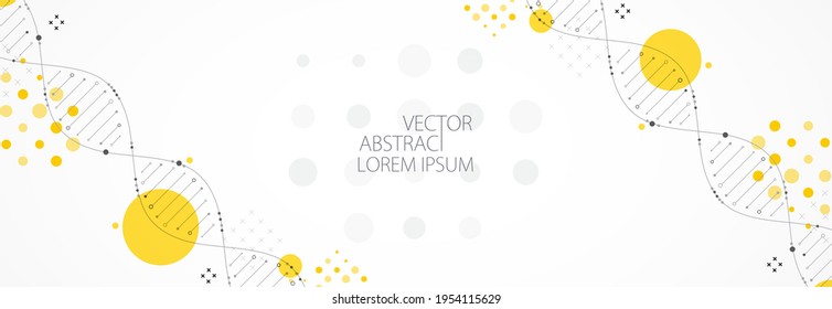 Science template, wallpaper or banner with a DNA molecules. Vector illustration