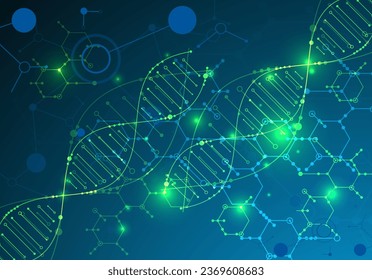 Science template, wallpaper or banner with a DNA molecules. Vector illustration.