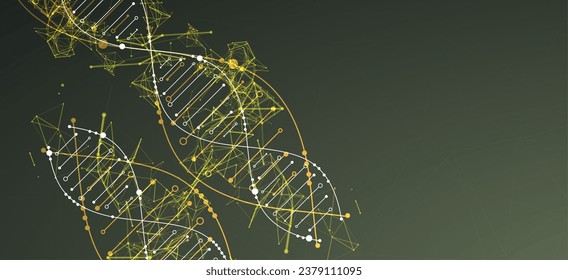 Science template, wallpaper or banner with a DNA molecules. Vector illustration.