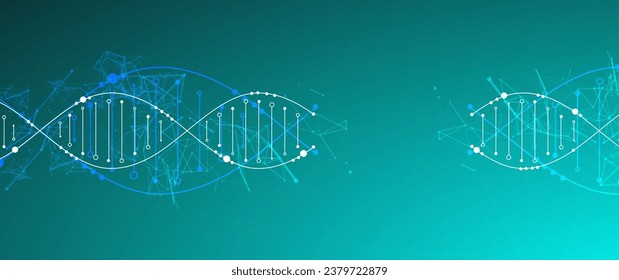 Science template, wallpaper or banner with a DNA molecules. Vector illustration.