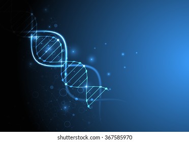 Science template, wallpaper or banner with a DNA molecules. Vector illustration.