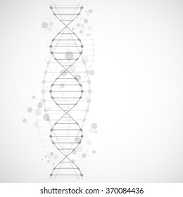 Science template, wallpaper or banner with a DNA molecules. Vector illustration.