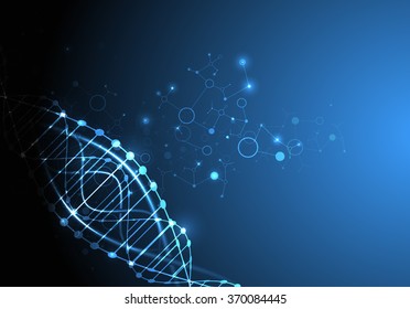 Science template, wallpaper or banner with a DNA molecules. Vector illustration.