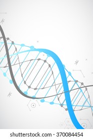 Science template, wallpaper or banner with a DNA molecules. Vector illustration.