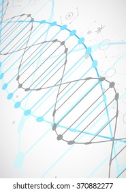 Science template, wallpaper or banner with a DNA molecules. Vector illustration.