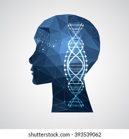 Science template, wallpaper or banner with a DNA molecules. Vector illustration.
