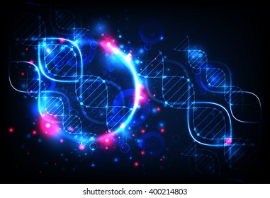 Science template, wallpaper or banner with a DNA molecules. Vector illustration.