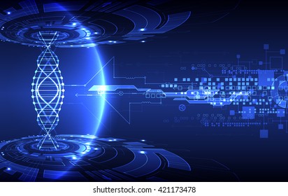 Science template, wallpaper or banner with a DNA molecules. Vector illustration.