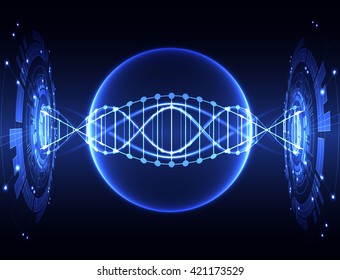 Science template, wallpaper or banner with a DNA molecules. Vector illustration.